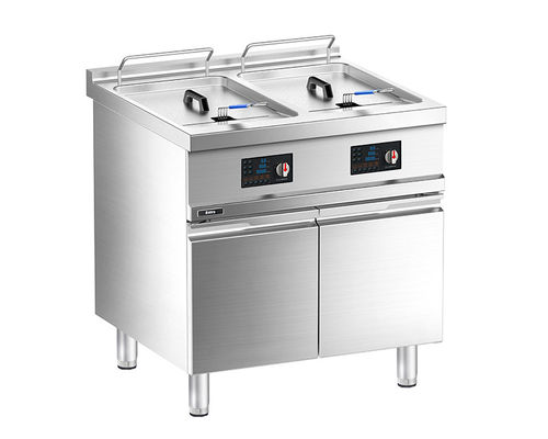 গুণ  Floor Western Electric Double-tank Deep Fryer with Cabinet কারখানা